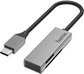 Hama Lector de Tarjetas USB, Tarjeta SD, Lector de Tarjetas Micro SD, USB C 3.0 (Uni SD Lector de Tarjetas para SD/SDHC/SDXC y microSD/SDHC/SDXCSD, Adaptador de Lector de Tarjetas para
