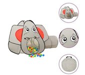 vidaXL Tienda De Juegos Diseño De Elefante 250 Bolas Gris 174x86x101cm