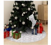 vidaXL Falda Del árbol De Navidad De Lujo Y Calcetín Tela Blanco 122cm