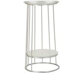 Mauro Ferretti Mesa auxiliar de metal plateado cm ø 40x76