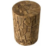 MACABANE Mesa auxiliar redonda de madera de teca d30