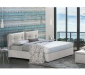 Talamo Italia Cama tamaño queen en tela blanca 120x190 cm