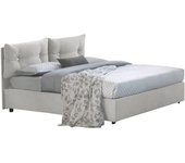 Talamo Italia Cama tamaño queen en tela blanca 120x190 cm