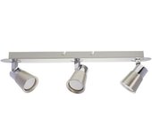 Cristalrecord Regleta de techo 3 luces orientables níquel