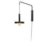 FARO BARCELONA Aplique desplegable en metal negro 70-120cm