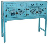 Wanderlust deco Recibidor-consola de madera azul 120x40x102