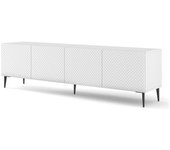 AKL FURNITURE Mueble para TV efecto madera Blanco y Negro