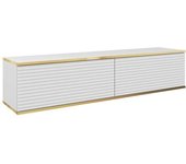 AKL FURNITURE Mueble para TV efecto madera Blanco y Crema