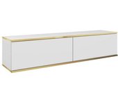AKL FURNITURE Mueble para TV efecto madera Blanco y Crema