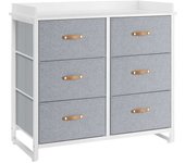 SONGMICS Cómoda infantil con 6 cajones de color gris