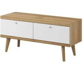 AKL FURNITURE Mueble para TV efecto madera Crema y Blanco