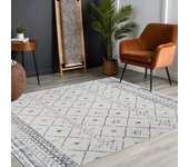 Livabliss Alfombra bereber étnico blanco/gris 140x200