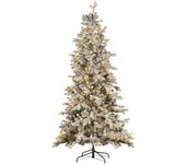 Beliani Árbol de navidad led efecto nieve 210 cm