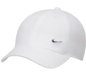 Nike - Gorra Club Metal Swoosh, Unisex, White-Metallic Silver, M/L