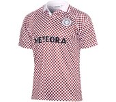 Meteora - Camiseta Bibury Retro Football, Hombre, Burgundy, S
