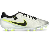 Nike - Bota de fútbol Tiempo Legend 10 Academy FG/MG, Unisex, Mtlc Silver-Black-Volt, 9,5 USA