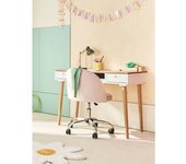 VERTBAUDET Silla de terciopelo para escritorio, con ruedas, para niño rosa maquillaje