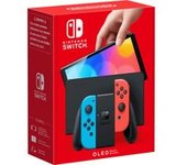 Switch OLED videoconsola portátil 17,8 cm (7") 64 GB Pantalla táctil Wifi Azul, Rojo