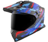 Bogotto FG-601 Sniper Casco de enduro de fibra de vidrio - Negro Rojo Azul (2XL)